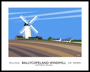 Art print of Ballycopeland Windmill near Millisle, County Down.