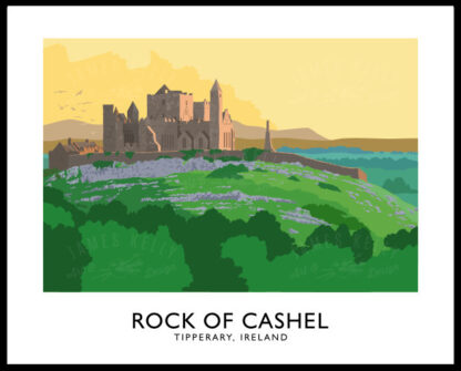 Vintage style art print of the Rock of Cashel, County Tipperary
