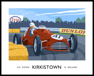 Travel poster art print of Kirkistown Motor Racing Circuit