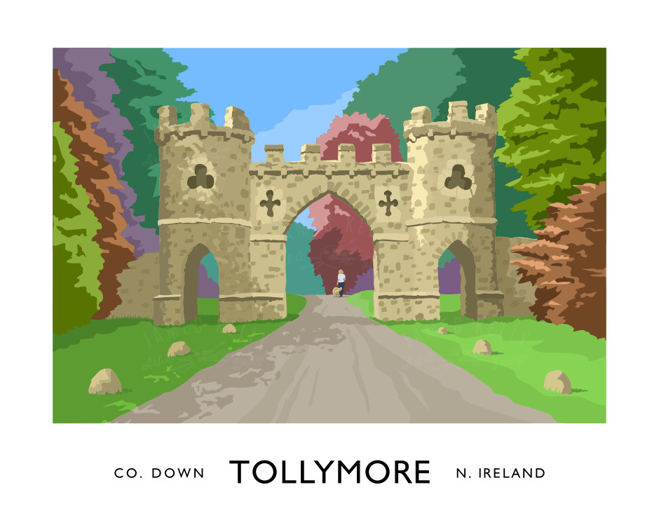 TOLLYMORE GATE (Mournes) travel poster JAMES KELLY ART