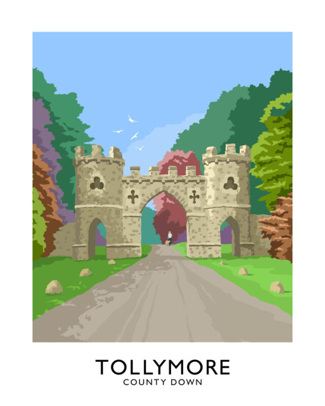 TOLLYMORE GATE (Mournes) travel poster JAMES KELLY ART