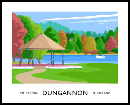 Travel poster art print of Dungannon Park