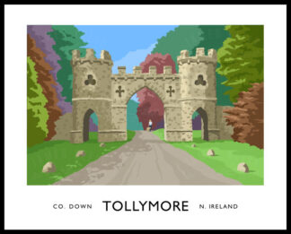 Vintage style art print of Tollymore gateway