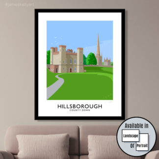 Vintage style art print of Hillsborough Fort, County Down