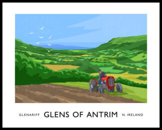 Vintage style art print of Glenariff in the Glens of Antrim