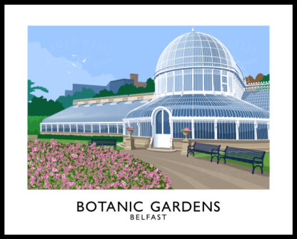 Vintage style art print of Botanic Gardens, Belfast