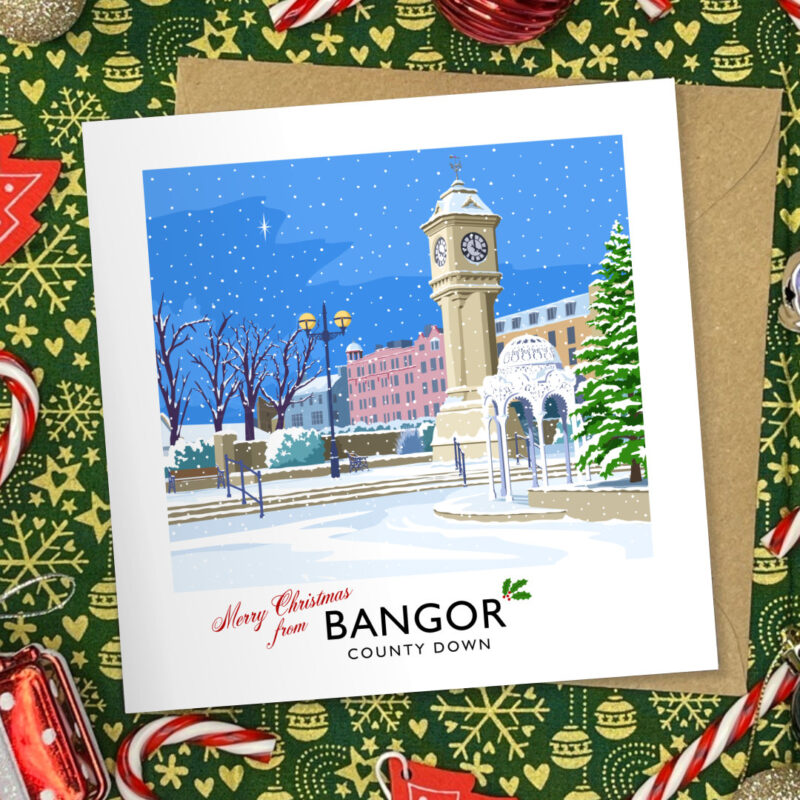 McKee Clock Bangor Christmas card
