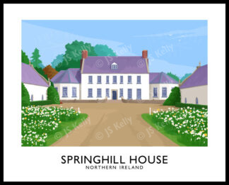 A vintage style art print of the 18th Century Springhill House in County Derry/Londonderry