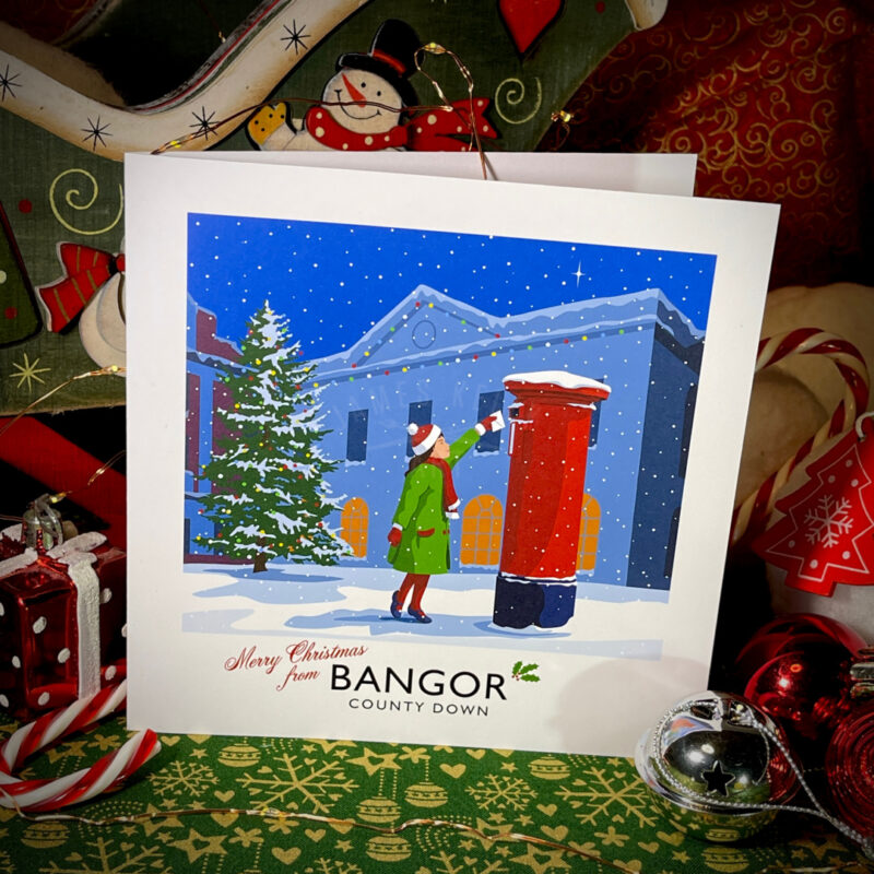 Bangor post box Christmas card