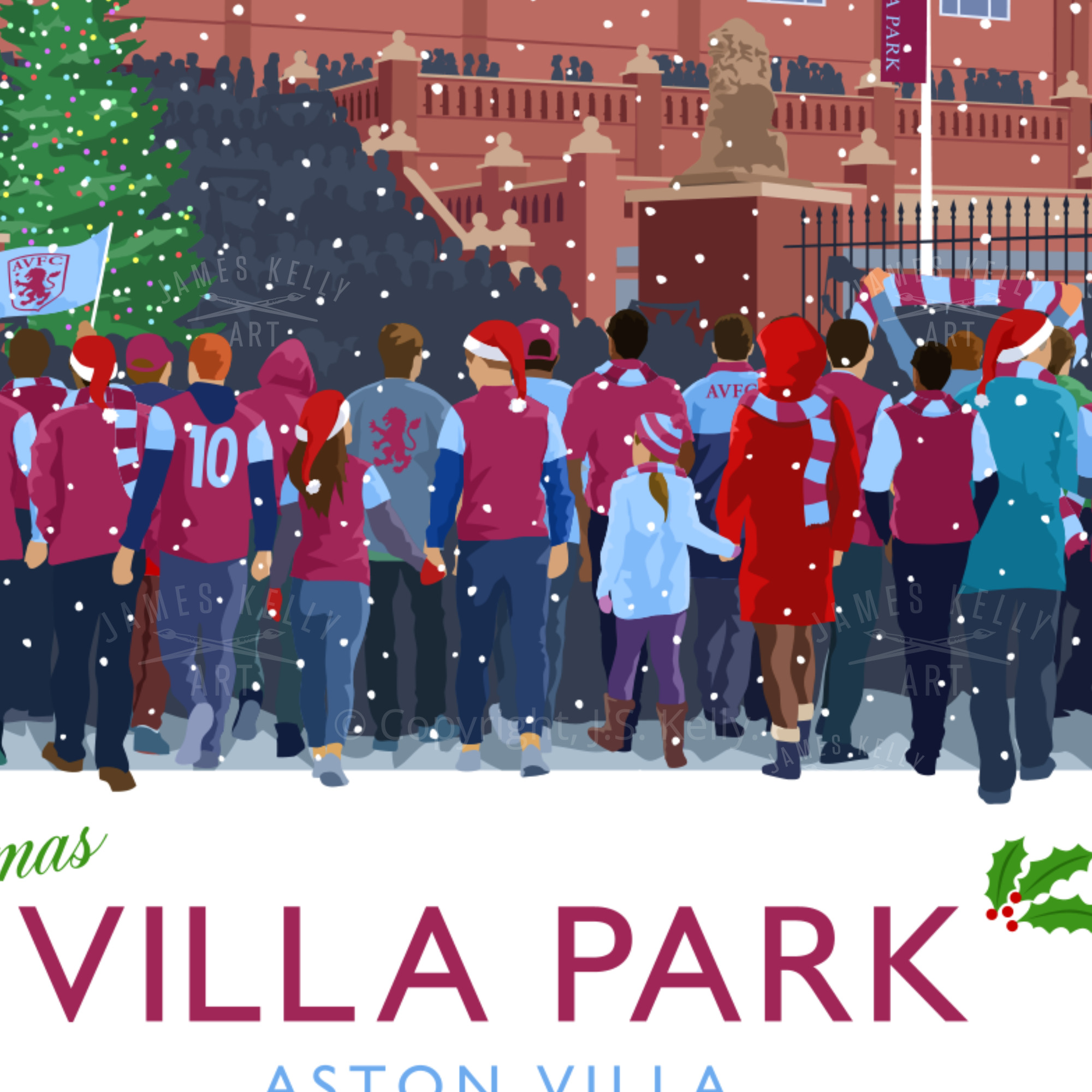 Aston Villa Christmas Card detail