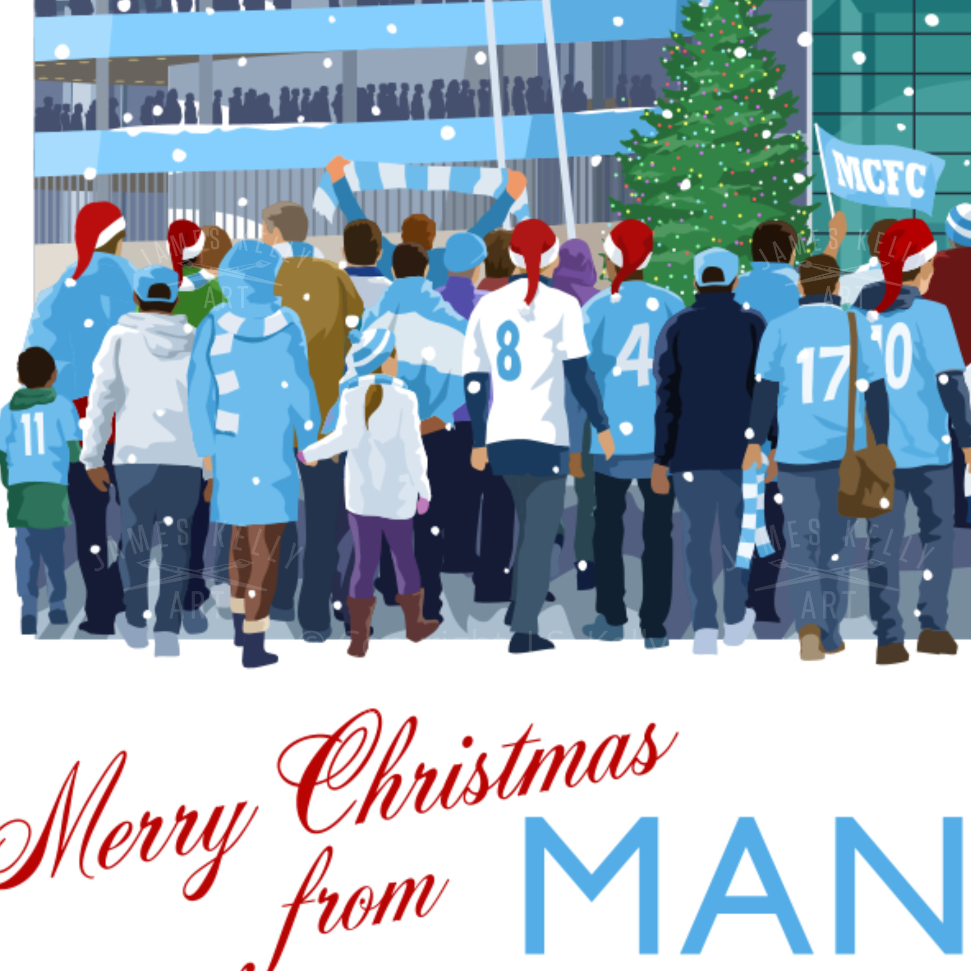 Man City Christmas Card detail