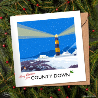 Christmas Card featuring St John's Lighthouse & the Mourne Mountains