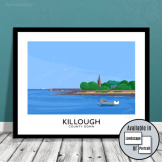 A vintage style art print Killough, County Down.