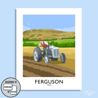 Ferguson TE20 tractor travel poster