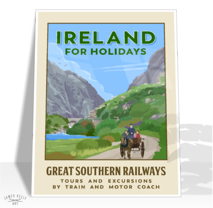 Retro poster featuring the Gap of Dunloe, Killarney