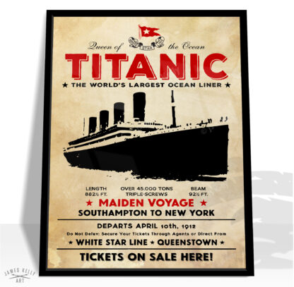 Titanic maiden voyage retro poster
