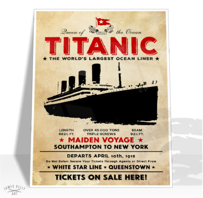 Titanic maiden voyage retro poster