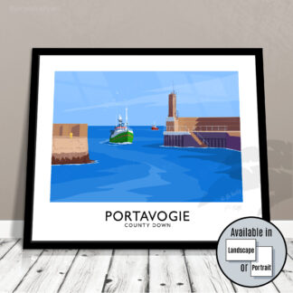 Fishing boats returning home to Portavogie Harbour